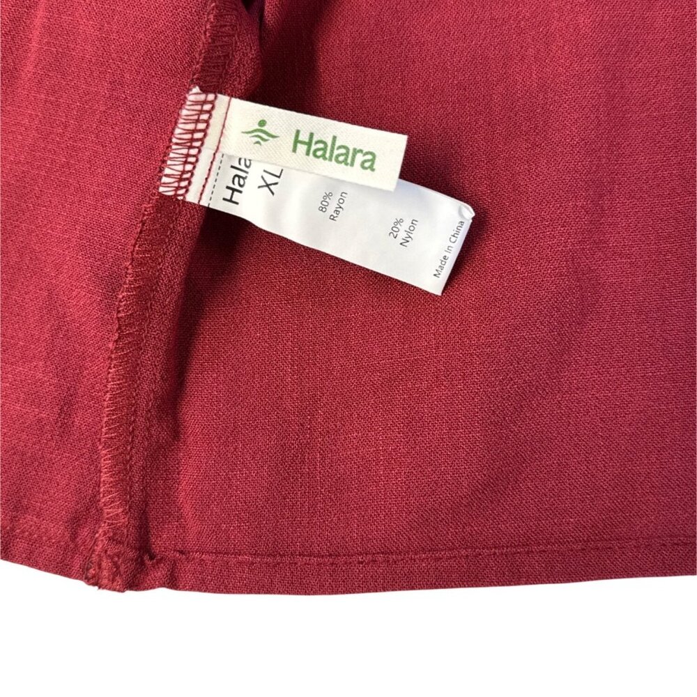 Halara Backless Tie Back Cropped Casual Linen Feel Tank~Size XL~Deep Wine L5 02 - Picture 8 of 10